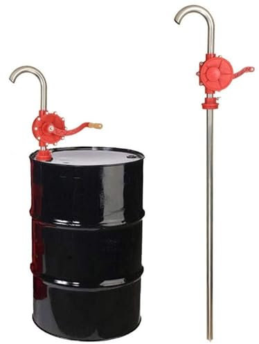 Pompa a manovella per trasferimento senza sforzo di gasolio e olio combustibile, struttura in acciaio inox resistente e ABS