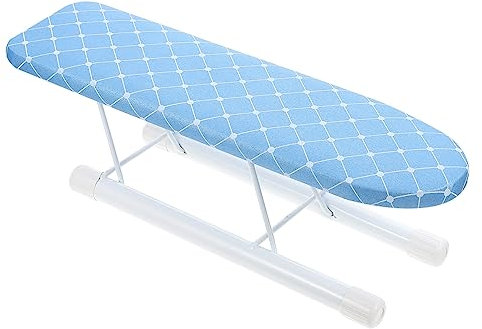 CONGARTENO Planche à Repasser Pliante Mini Compacte Bleue à Motifs Carreaux En Tissu Respirant Support Stable Pour Manches, Maison Et Voyage