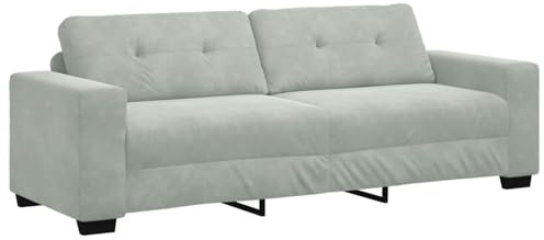 Homgoday 3-Sitzer Sofa Hellgrau, Samt, 221x78x80 cm, max. 110 kg - Komfort & Stil Model4105134