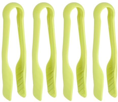 sourcing map Lot de 4 pinces à grille-pain, 15,2 cm, pinces de service pour pain, salade, pinces résistantes à la chaleur, pour cuisine, barbecue, buffet, vert
