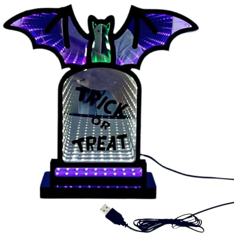 Yiohejy Luce a LED per Halloween, pietra tombale e , luce luminosa con supporto, decorazione da tavolo per cortile, casa, famiglia, giardino, bar, sala giochi, negozio al dettaglio