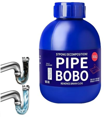 Pipe Bobo Drain Cleaner,Drain Unblocker,Powerful Pipe Dredge Agent,Strong Unblocker for OutdoorKitchen& Bathroom,Shower,Toilet,300g