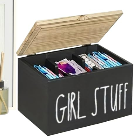Stempelhalter aus Holz – Türschildhalter für Badezimmer, Organizer für weibliche Produkte, rustikaler Stempelbehälter, Aufbewahrungsbox aus Holz | für Damen