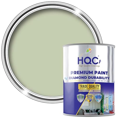 HQC Barn Paint - Sage Green - 1 Litre Quick-Drying Outdoor Furniture & Garden Fence Wood Paint