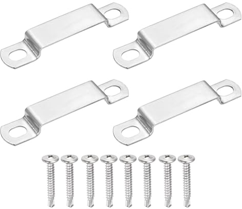 QUARKZMAN 4Pcs Abrazadera En Forma De U Para Tubo Cuadrado 50x10mm Soporte En Forma De U De Acero Inoxidable 304 Abrazadera De Correa Cuadrada Con TornillosPara Tubos Barra