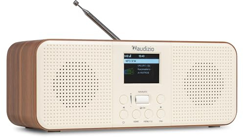 Audizio Bucine Radio Internet WiFi Dab+ FM BT 40W, Radio Numérique Stéréo avec Écran Couleur, Alarme Et Minuterie, Design Crème Élégant Maison