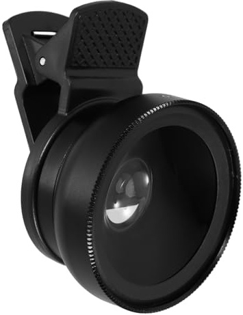 Alipis Kit Objectif pour Téléphone Portable, Objectif Grand Angle et Macro à Clipser, Couleur Noire, Compact et Léger, Compatible Plupart des Smartphones, pour Photographie Mobile