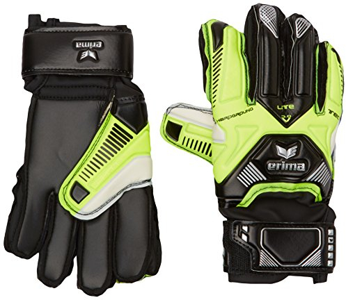 Erima Torwarthandschuhe Tec-Lite Hardground, Neon Gelb/Schwarz, 4, 722514