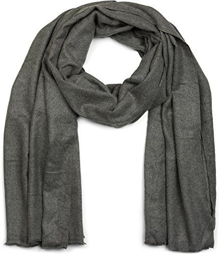styleBREAKER sciarpa stola morbida in tinta unita con frange, foulard, unisex 01017070, colore:Grigio scuro