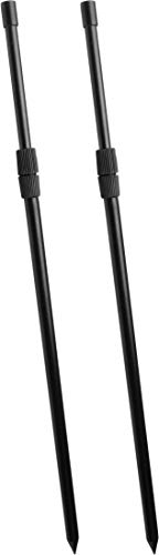 Storfisk fishing & more 2er Set Teleskop-Bank Sticks aus Aluminium mit englischem Gewinde, höhenverstellbar, schwarz, Länge:30-50 cm, Typ:Schraubverschluss/Normale Spitze