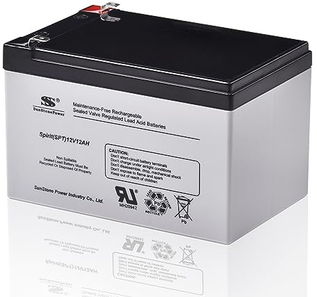 Sunstone AGM Batterie 12V 12Ah (C20) Bleiakku VRLA-Wartungsfrei, Zyklenfest-12V Akku Stromspeicher Ersatzakku für USV, Solarenergie Speicher, Notstrom, Alarmanlagen, Elektrosysteme, Unbemannte Systeme
