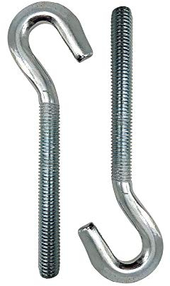 DOJA Industrial | Ganci a Vite | M6 x 55 | 10 Pezzi | Acciaio al Carbonio Zincato | Gancio Soffitto e Parete con Vite | Gancio a Vite | Uso: Ganci Soffitto appendi piante, ganci per tende e Piante