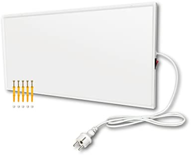 EVOKOR Infrarotheizung 170W, Infrarot Heizung Heizplatte Heizkörper Heizpaneel, Infarotheizkoerper Wandmontage mit Überhitzungsschutz, Wandheizung Elektrisch, Elektroheizung Energiesparend-620*320mm