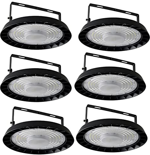 treoir 200W UFO LED Industrielampe,20000LM Led Hallenbeleuchtung,IP65 LED Hallenstrahler 6500K Industriebeleuchtung High Bay Licht für Garage,Werkstätten,Fabrik,Hallen(Kaltes Weiß-6pcs,200W)