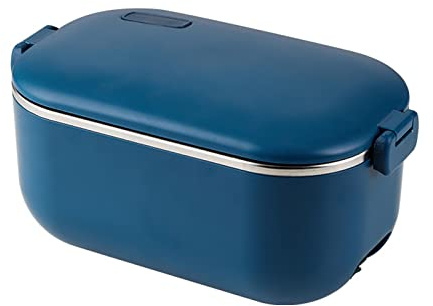 LANMOU Scaldavivande Elettrico Portatile, 220V 1L Rimovibile in Acciaio Inossidabile Lunch Box Elettrico, Ermetica Porta Pranzo da Ufficio per Adult Portavivande per Campeggio, Ufficio, Scuola (Blue)