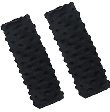 Balbina 2 Stück Gurtpolster Auto, Schulterpolster Erwachsene Kinder Babyschale, einsetzbar als Schoner für Kinderwagen Rucksäcke, Minky-Stoff, Universal 7 x 21 cm, Schwarz