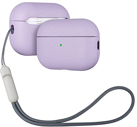 Haobobro Lederhülle für AirPods Pro 2. Generation - Schutzhülle in Lila