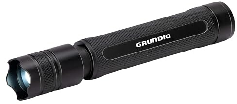 Philips GRUNDIG Lampe de poche LED 110 lm 3 W Portée 100 m 3 modes d'éclairage : élevé, faible, pulsé – Noir