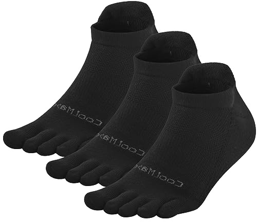OrrinSports Zehensocken für Männer Frauen Coolmax Laufsocken 3 Paar Sportliche Viertel Fünf Fingersocken