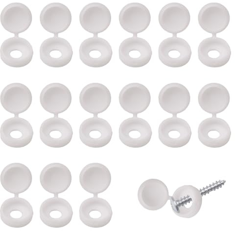 INCREWAY 100 pezzi tappi per viti, tappi a vite in plastica M6, tappi a vite a rondella pieghevole, copertura decorativa per vite (bianco)