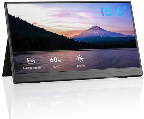 CUQI Portable Monitor, 15.6 Zoll FHD Tragbarer Monitor, 1920x1080 HDR IPS Mobiler Monitor mit Type-C HDMI für Laptop/PC/Raspberry Pi/Smartphone/Mac/Xbox/PS4/Switch