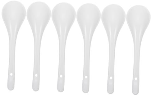 Zerodeko 6piezas Utensilios De Cerámica Blancos Para Sopa y Arroz Para Cocina y Comidas Familiares