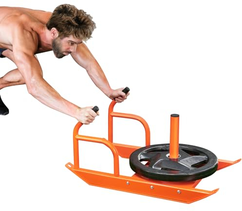 VEVOR Unisex – Erwachsene Krafttraining Zugschlitten, Orange, 746 x 445 x 402 mm