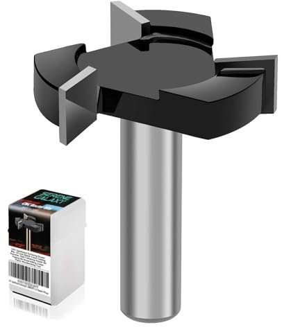 CNC Spoilboard Surfacing Router Bits, S SMAZINSTAR 1/4 inch Shank 1 inch Cutting Diameter, Slab Flattening Router Bit Planing Bit Wood Milling Cutter Planer Woodworking Tool (3wings 1/4inch)