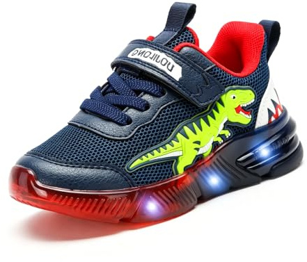 Moda Calzado Deportivo Zapatos Luminosos de Dinosaurio para niños pequeños y medianos Tiranosaurio Rex (Azul Marino, Niño (2-5 años), 27, Números, Sistema Tallas Calzado EU, Mediano)