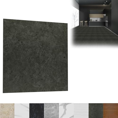 LZQ PVC-golvbeläggning vinylgolv självhäftande 30 × 30 cm 54 stycken vinylplattor 5,02 m² golvplattor kakeldekaler halkfria, självhäftande kakel golv slitstark vattentät för vardagsrum kök, modell H