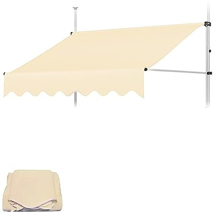 Telo di ricambio per tenda da sole retrattile per esterni, impermeabile, per finestra, colore avorio, 2,5 m