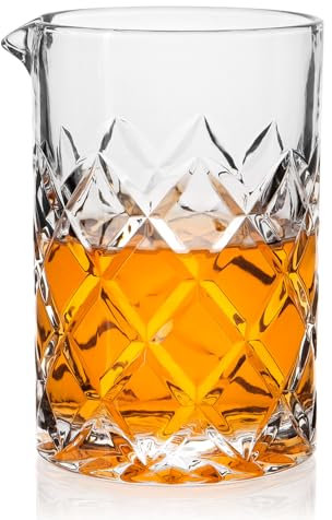 Cambareign Bicchiere da cocktail da 550 ml, in cristallo, per mescolare Martini, con fondo spesso, per baristi