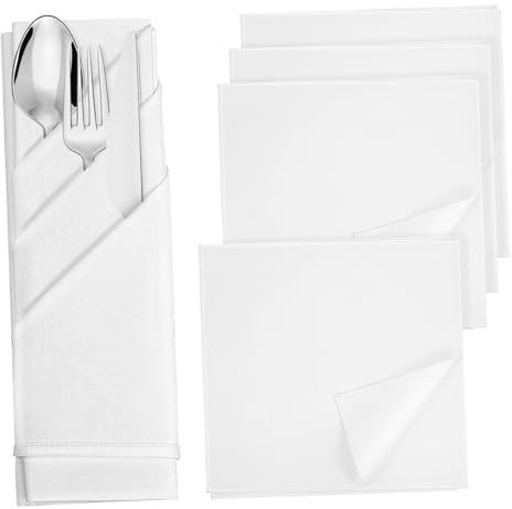Beatifufu 5stücke Teiliges Aus Dicken Baumwollservietten Reinem Weiß Hochwertige Tischservietten Für Hochzeiten Abendessen Und Tägliche Nutzung Elegant Und Saugfähig