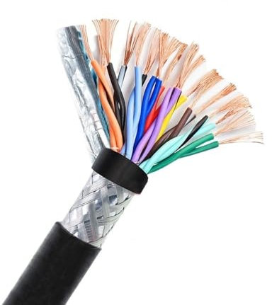 Cavo schermato, cavo elettrico a doppino intrecciato da 5 m, 0,3 mm², 22 AWG, filo di rame stagnato in PVC, filo schermato RVSP, for circuiti anti-interferenza del segnale(12 core x 0.3mm²)