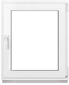 Framex Finestra in Plastica Bianca Larghezza x Altezza 80 x 100 cm (800 x 1000 mm) Triplo Vetri (32 mm), Anta-Ribalta, Girevole DIN Destra – Premium