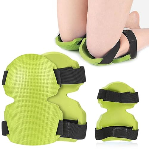 seaNpem Gardening Knee Pads, Lightweight & Durable Foam Knee Pads with Adjustable Straps, Waterproof Flooring Kneepads for Gardening, Cleaning, Housework, Work, 0.55 Thick (Green)