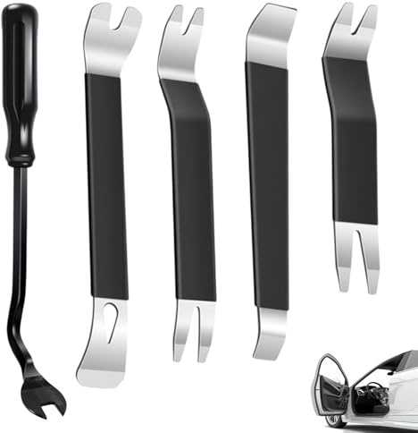 Dulynva 5Pcs Herramientas Coche de Desmontaje Herramientas Desmontar Salpicaderos Herramienta de Extracción de Clips para Automóviles para Desmontar Audio Vehículo Radio Interior Recubrimiento