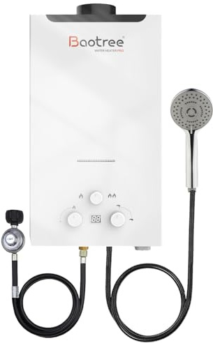 18L Tankless Water Heater Propane with Digital Display, 4.76 GPM Portable Instant Hot Water Heater with Overheating Protection,115,425 BTU RV Tankless Water Heaters for Indoor and Camping