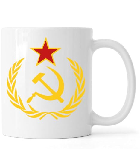 Sowjetunion Hammer und Sichel weiße Keramiktasse weiß