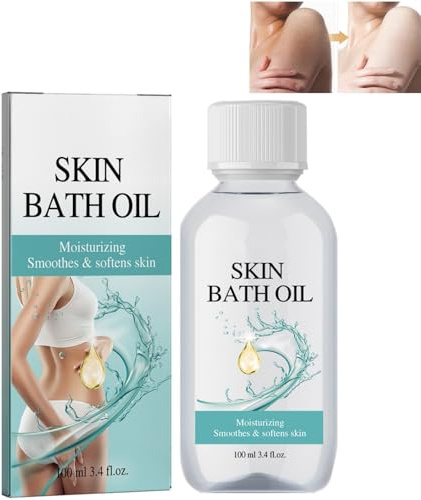 Olio da bagno per la pelle - Idratante, esfolia, levigante e ammorbidente per la pelle secca/ruvida, olio da bagno e doccia profondamente idratante Riduce la pelle scura, le macchie (1PCS)