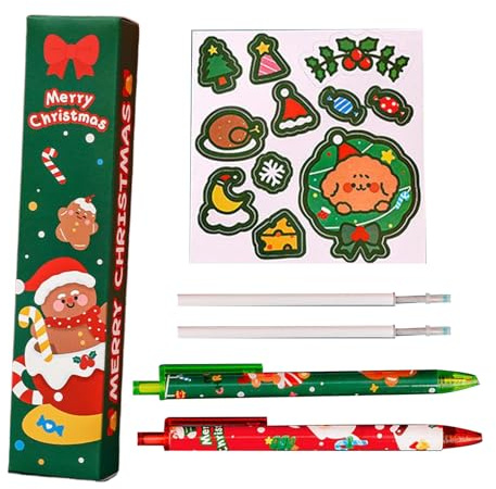 Gelschreiber - Weihnachts-Stifte | Pén-e Mehrfarbig conPén- und Weihnachts-Gel-Tinte für Büro, Zuhause, Klassenzimmer, Studentenpreise, Urlaubsgeschenk-Set für Jungen, ra