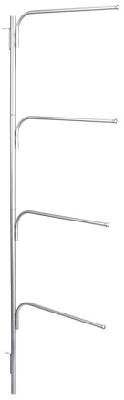 Household Essentials Hinge‑IT Clutterbuster Family Towel Bar with 4 Swiveling Bars for Over‑Door Organizer, Silver
