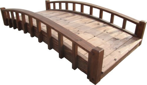 SamsGazebos Moon Bridges Pont de jardin en bois arqué style japonais Marron 1,8 m