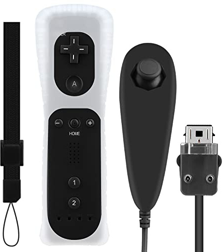 OSTENT Télécommande Capteur de Mouvement + Combo Nunchuck Filaire Compatible pour Console Nintendo Wii Couleur Noir