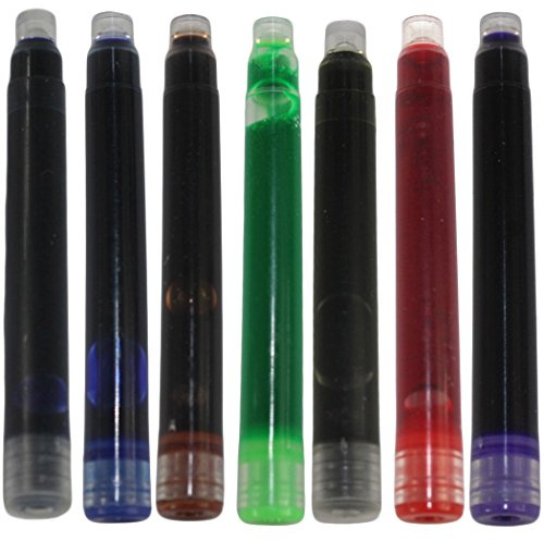 Traducido Gullor 35 PCS Internacional cartucho de tinta de la pluma a caber Jinhao Plumas, 7 colores, 7 Packs