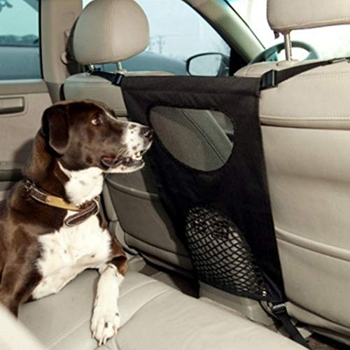 Pssopp Hunde Rücksitz Barriere Hunde Gepäcknetz Rücksitz Hund Schutznetz Auto Sicherheitsnetz Trennnetz Auto Rücksitz Netz für sicher und angenehm Reise, 71 x 45cm