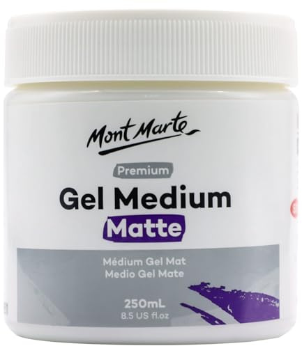 Mont Marte Medium Matt für Acrylfarben – 250ml – Gel Medium für ein gleichmäßiges mattes Finish