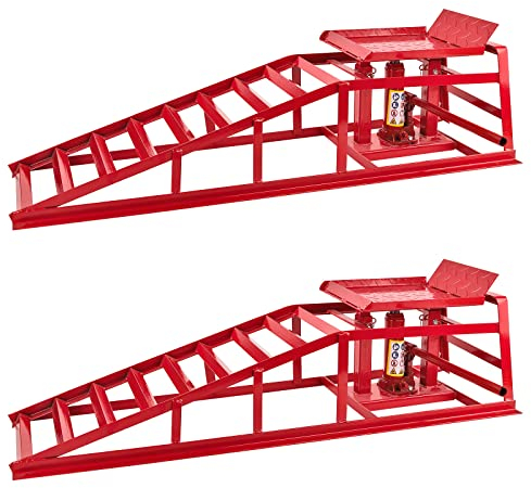 DeTec 2x Stahl Auffahrrampen AR 2000 2000 kg Auffahrböcke Verladerampe Wagenheber