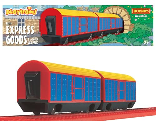 Hornby Playtrains – Express Goods geschlossenes Lieferwagen-Paket für ferngesteuerte Batteriezüge von Playtrains – Kinderspielzeugeisenbahn-Set-Zubehör für Kinder ab 3 Jahren, Mini-Modelleisenbahnen
