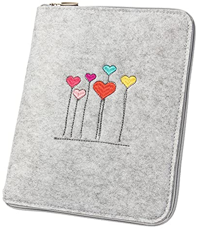 luxdag Mom's Organizer A5 mit Reißverschluss aus Filz (Farbe wählbar) - Hülle für Mutterpass, U-Heft, Ultraschallbilder & Impfpass - Geschenk für werdende Mütter
